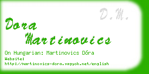dora martinovics business card